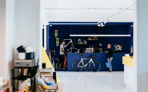 Bataia fietswinkel na renovatie - binnenruimte