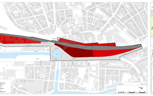 RUP 172 Dampoort: grafisch plan gelijkgronds scenario