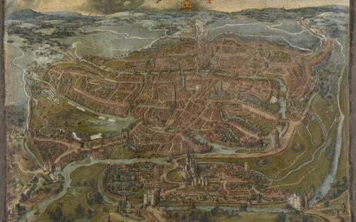 Het Panoramische gezicht op Gent van 1534 (STAM, Bijlokecollectie, Foto: Lukas-Art in Flanders VZW)