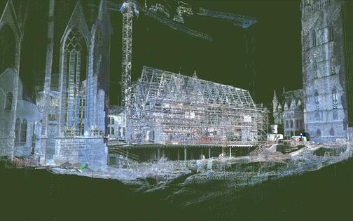 3D-scan Stadshall in opbouw, Stad Gent