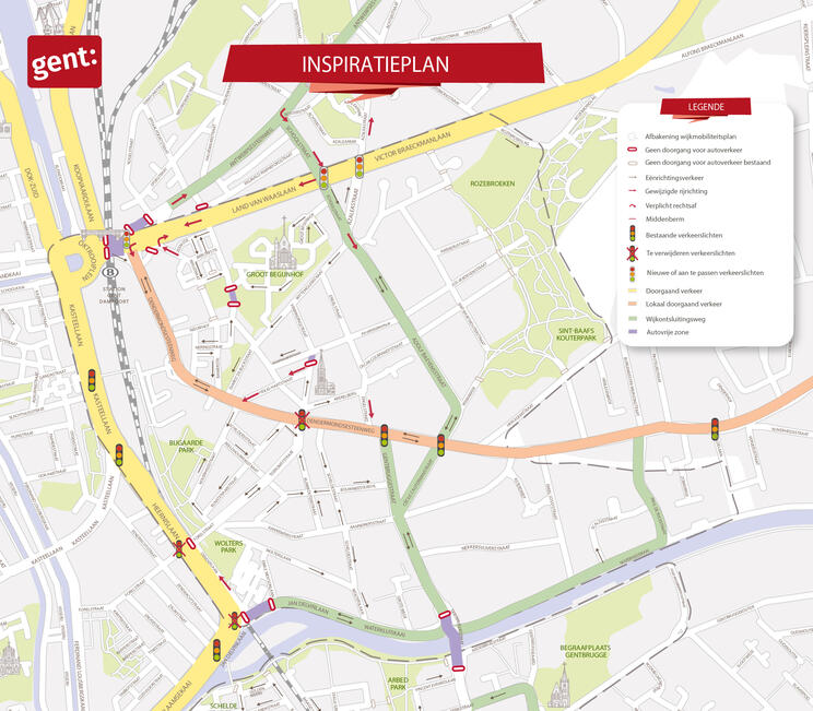 kaart Inspiratieplan versie 2 Dampoortwijk