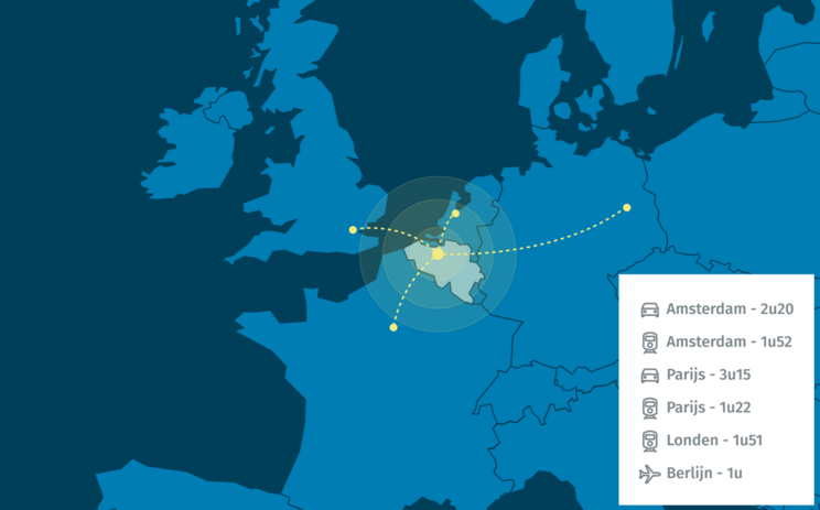 Investeren in Gent - kaart Europa