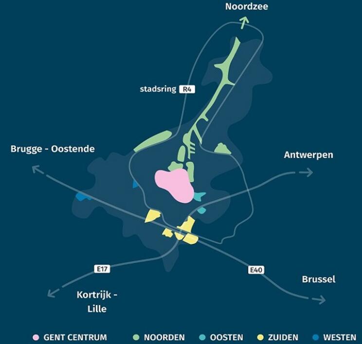 Redenen om in Gent te investeren - kaart Gent