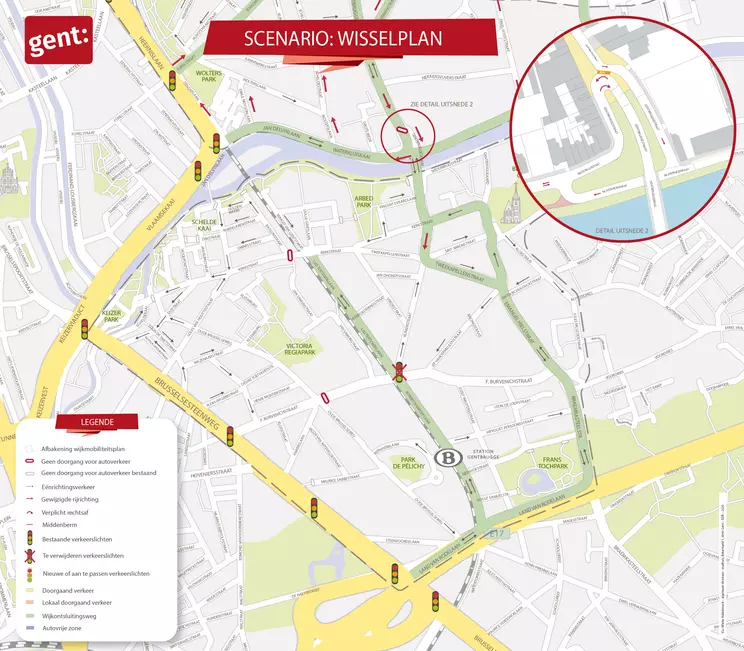 hier staat normaal de kaart van het Wisselplan voor Oud Gentbrugge