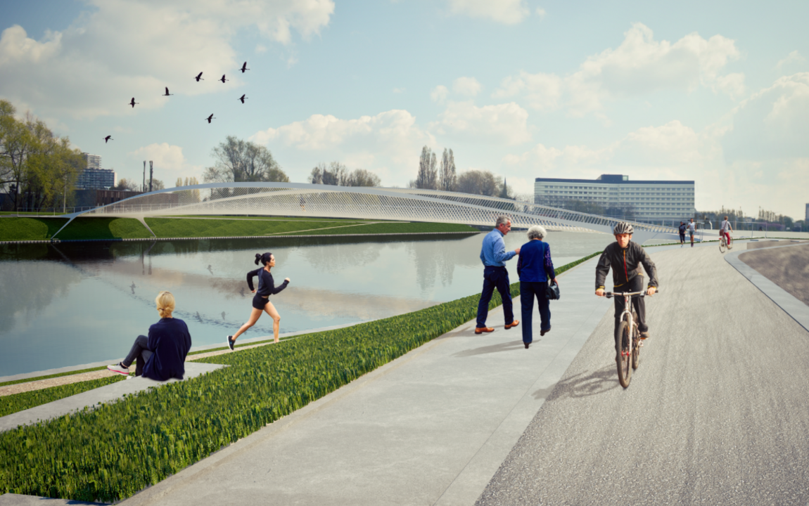 Brug watersportbaan weginfrastructuur