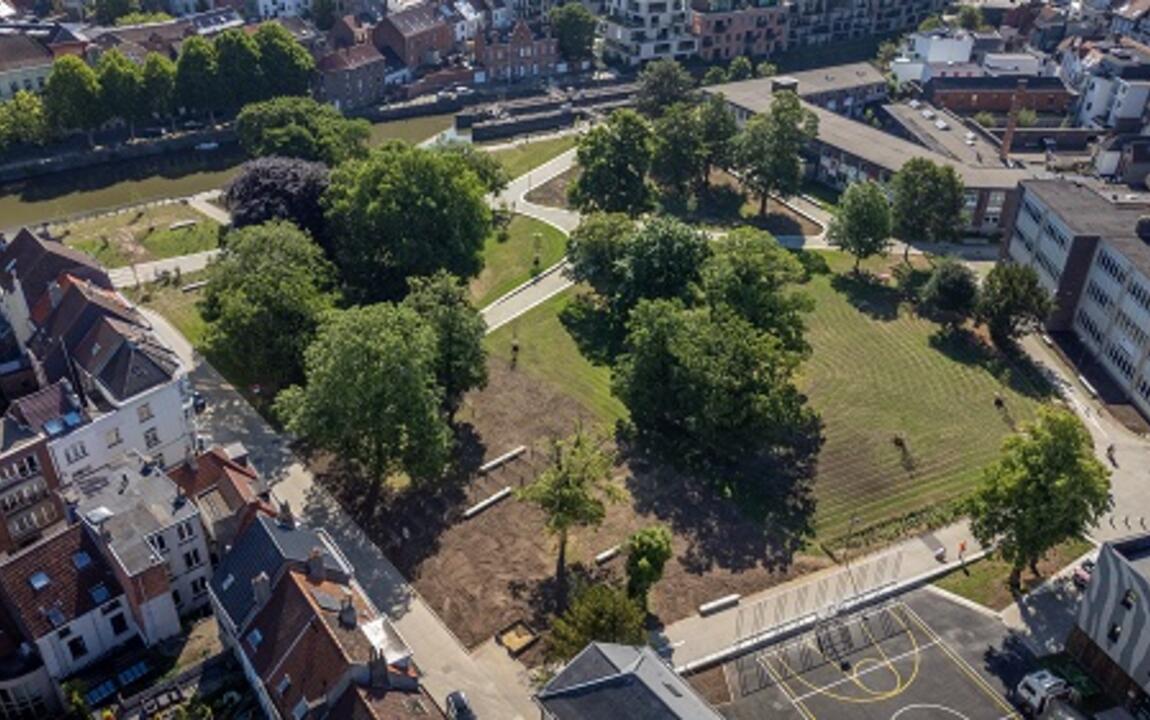 Vernieuwd Baudelohof vanuit de lucht