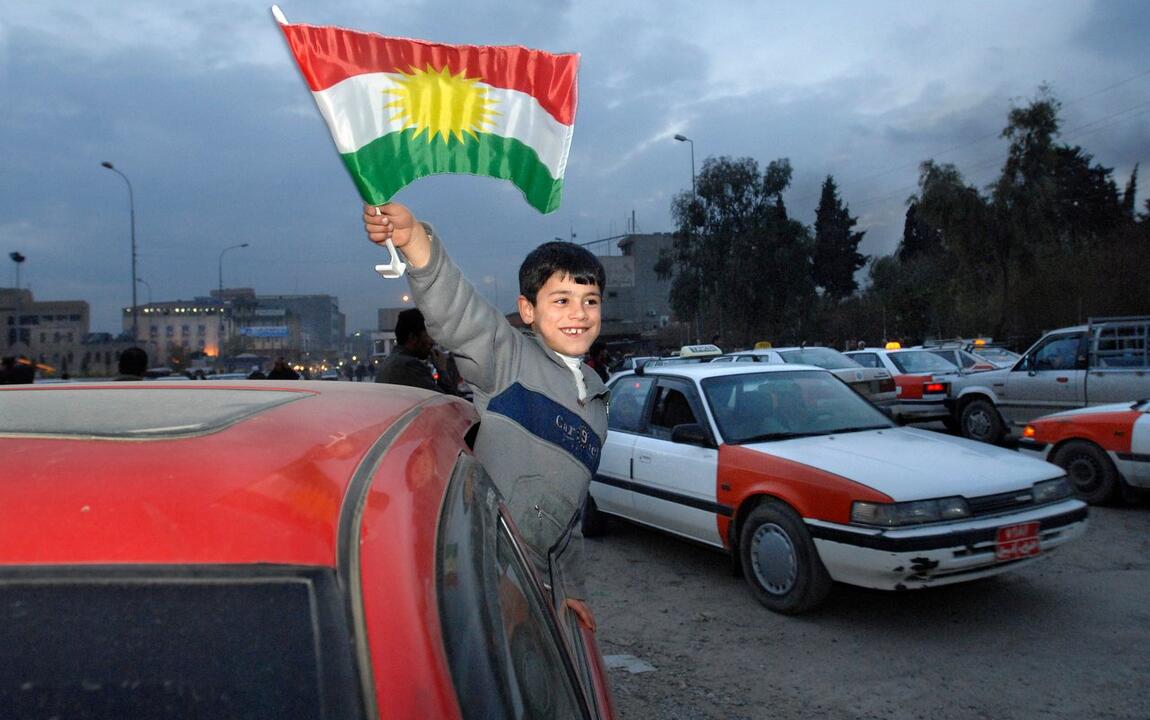 2007, Erbil, Irak. De Koerdische vlag