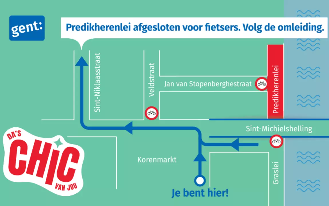 Je volgt de juiste route