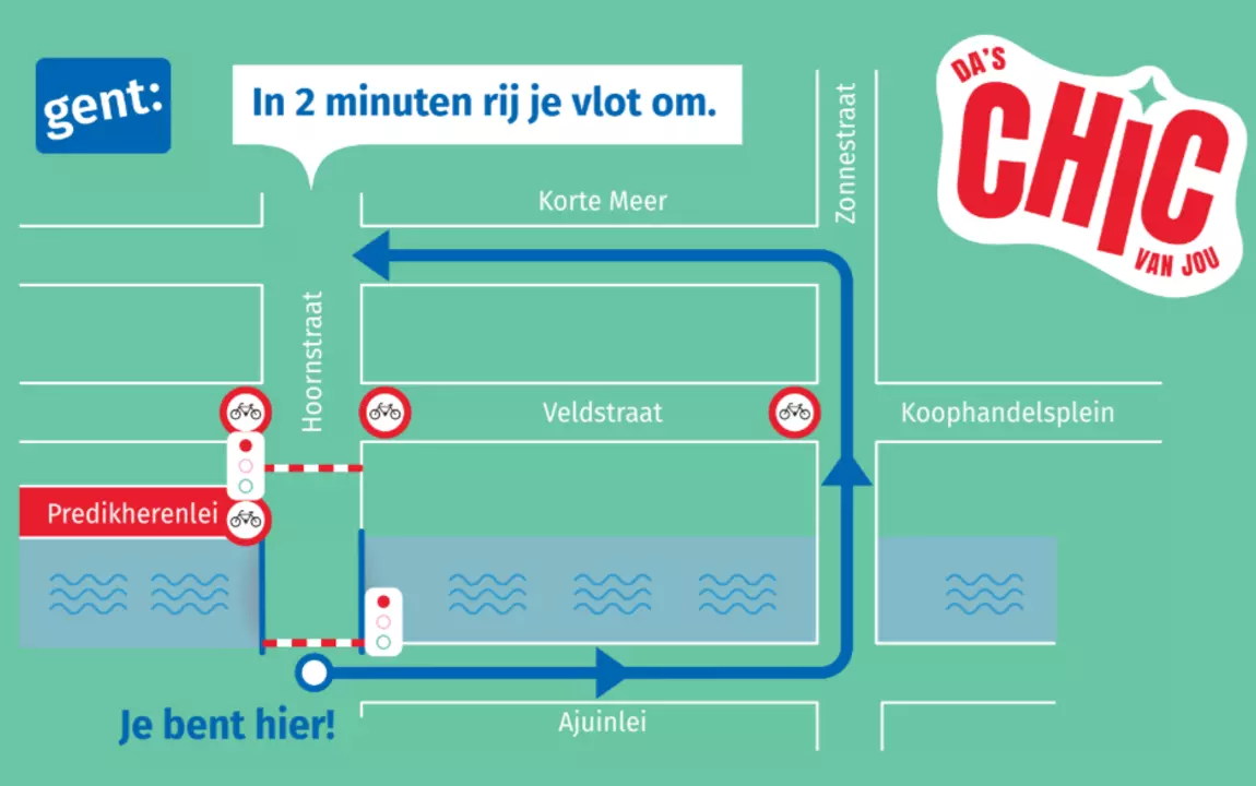 Je volgt de juiste route