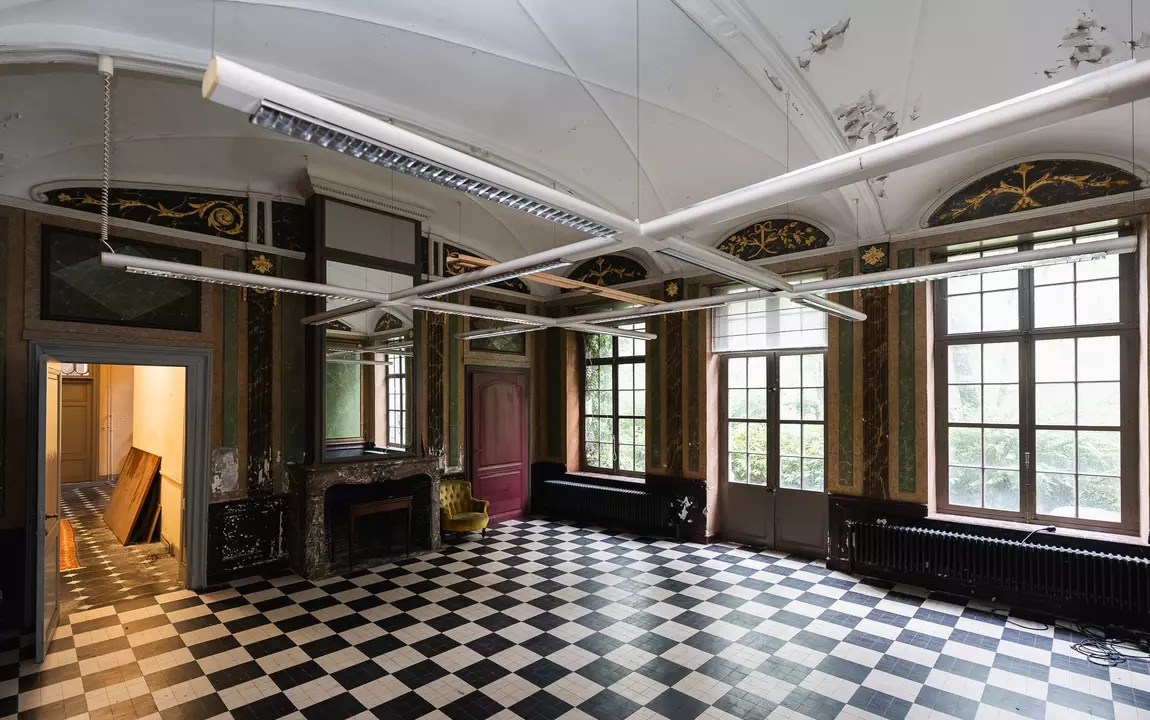 De tijdelijke keuken op de eerste verdieping