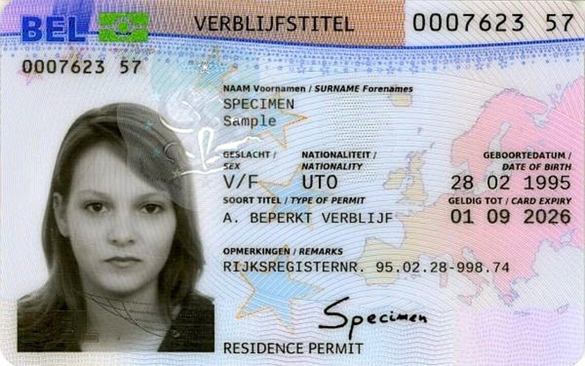 Foto elektronische verblijfskaart