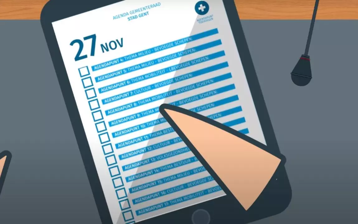 Tekening agenda gemeenteraad