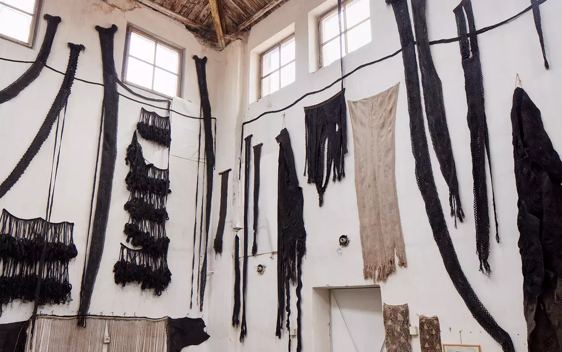 Studio view, Ana Lupas, Prapori 1961–1964 (Funeral Flags)