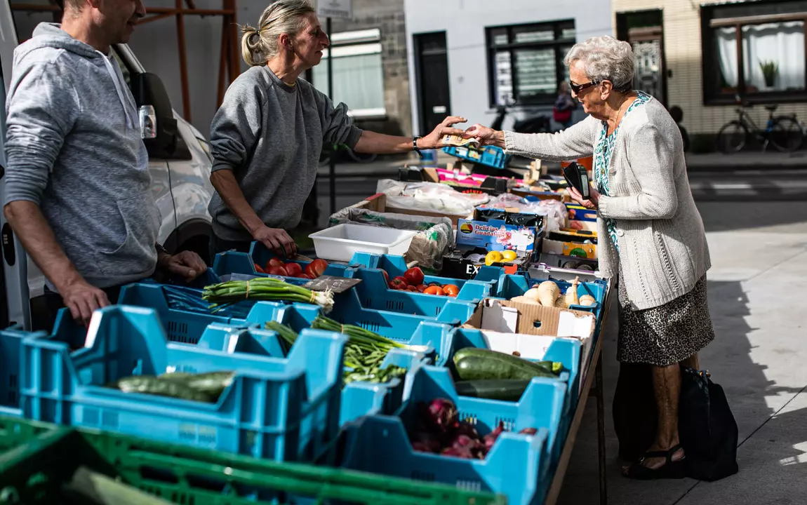 Groentenkraam op markt
