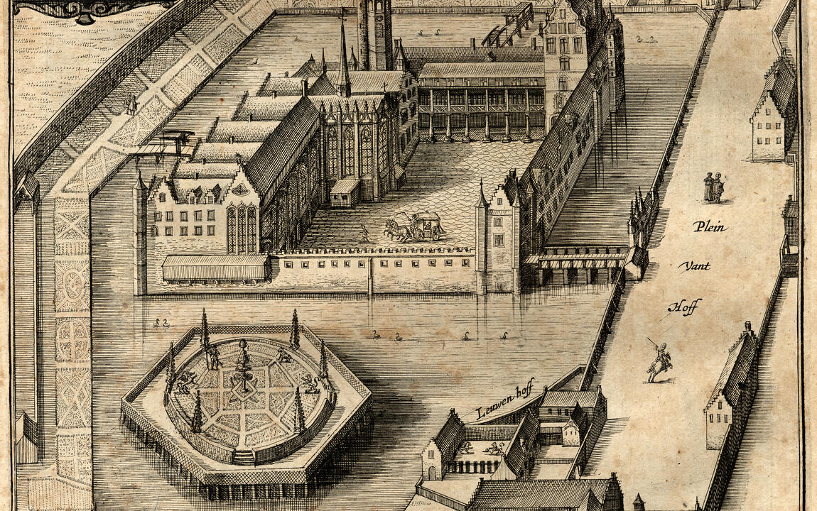Het Prinsenhof zoals voorgesteld in de ‘Flandria Illustrata’ van Antonius Sanderus, 1637-1641)