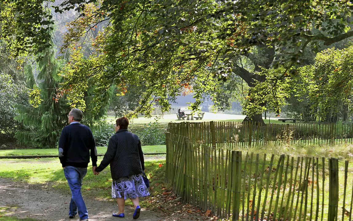 wandelaars in het Maaltebruggepark