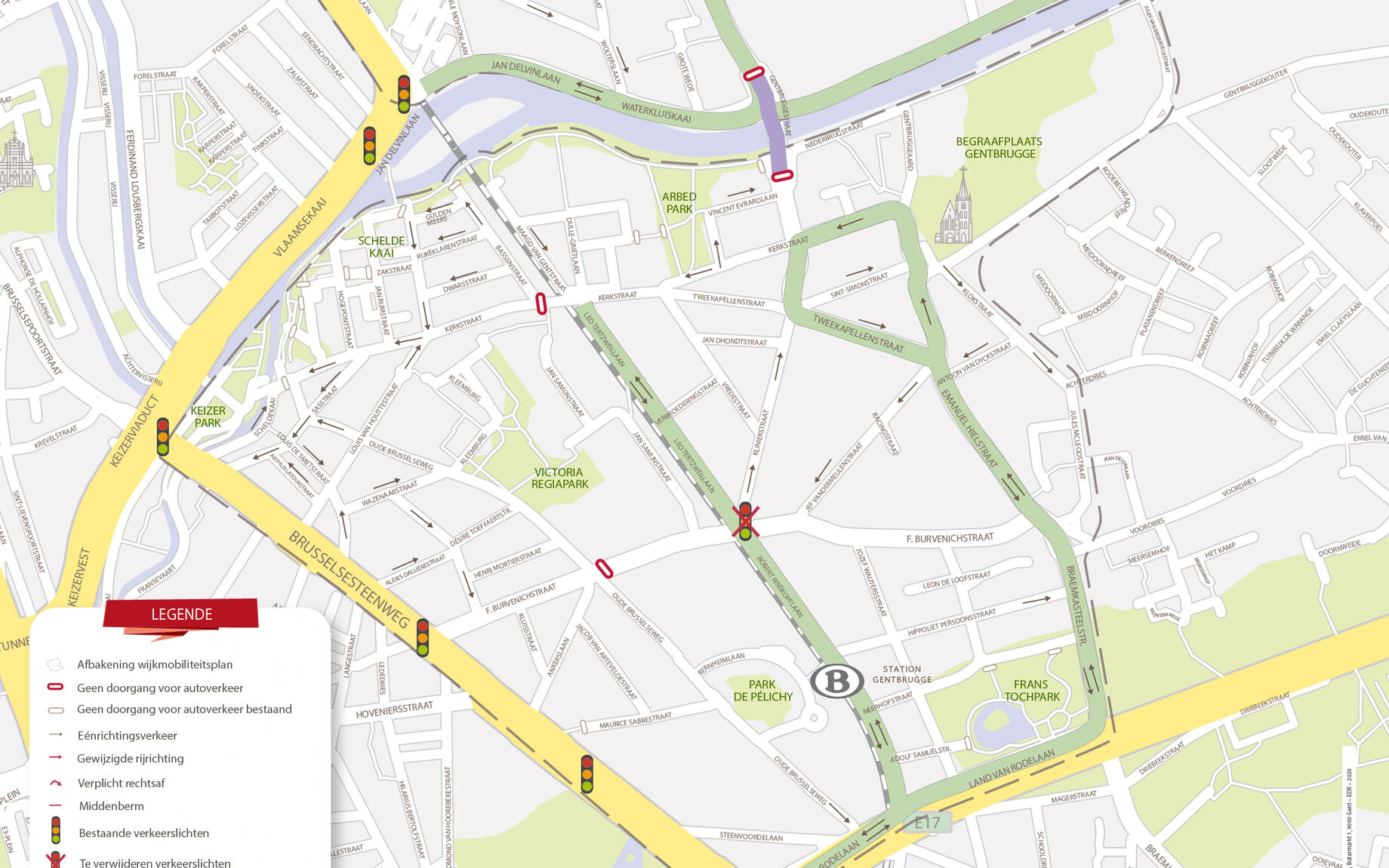 hier staat normaal de kaart van het Zoneplan voor Oud Gentbrugge