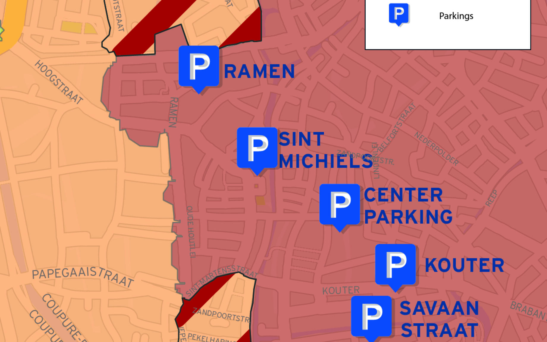 update parkeerplan: uitbreiding zone rood prinsenhof Iepenstraat