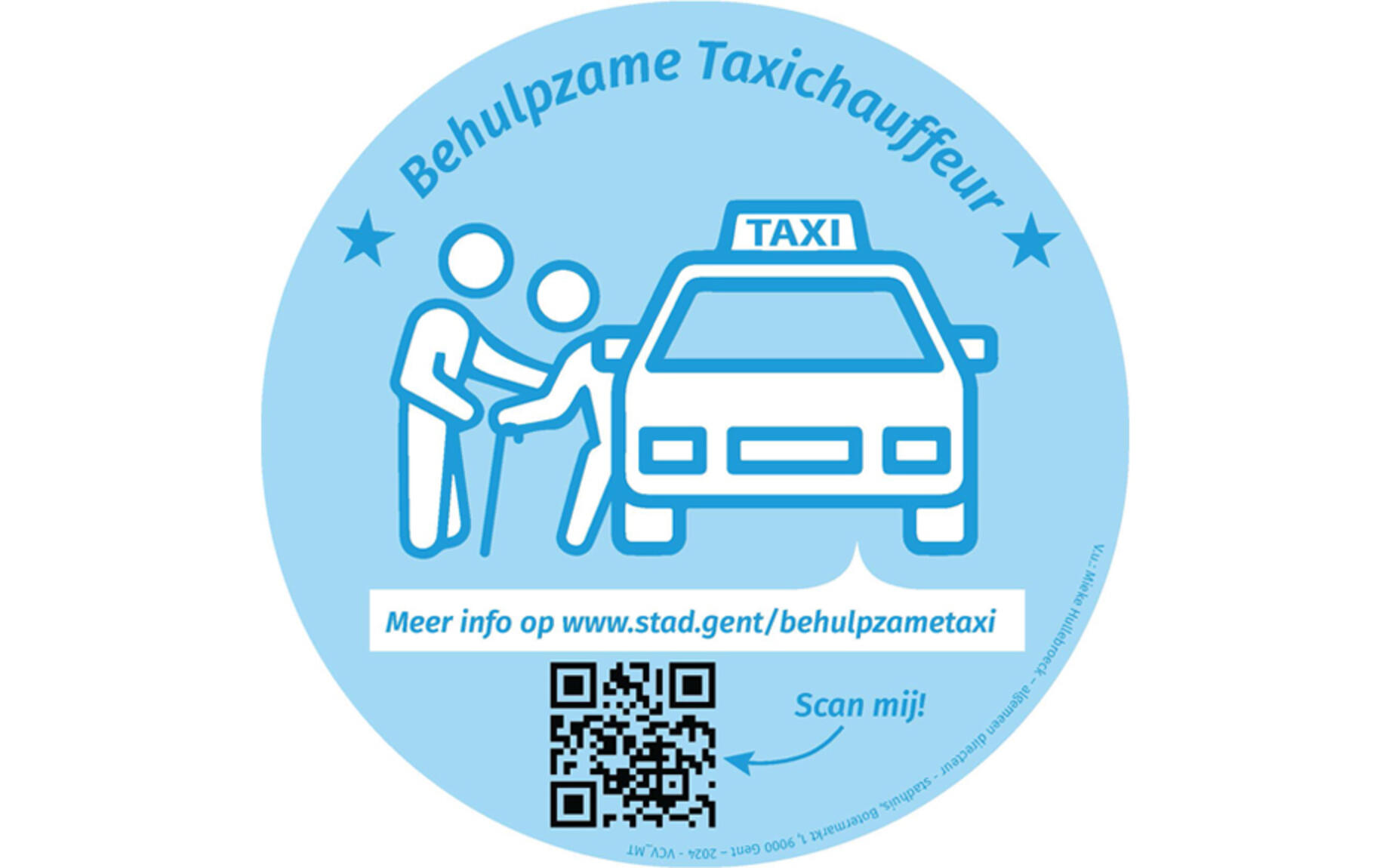 Sticker behulpzame taxichauffeur