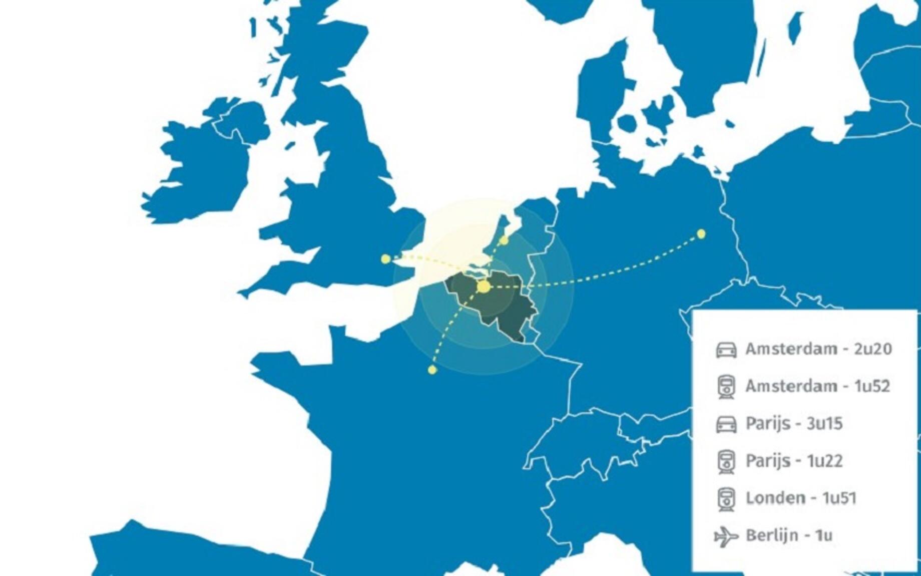 Invest in Ghent map Europa wit