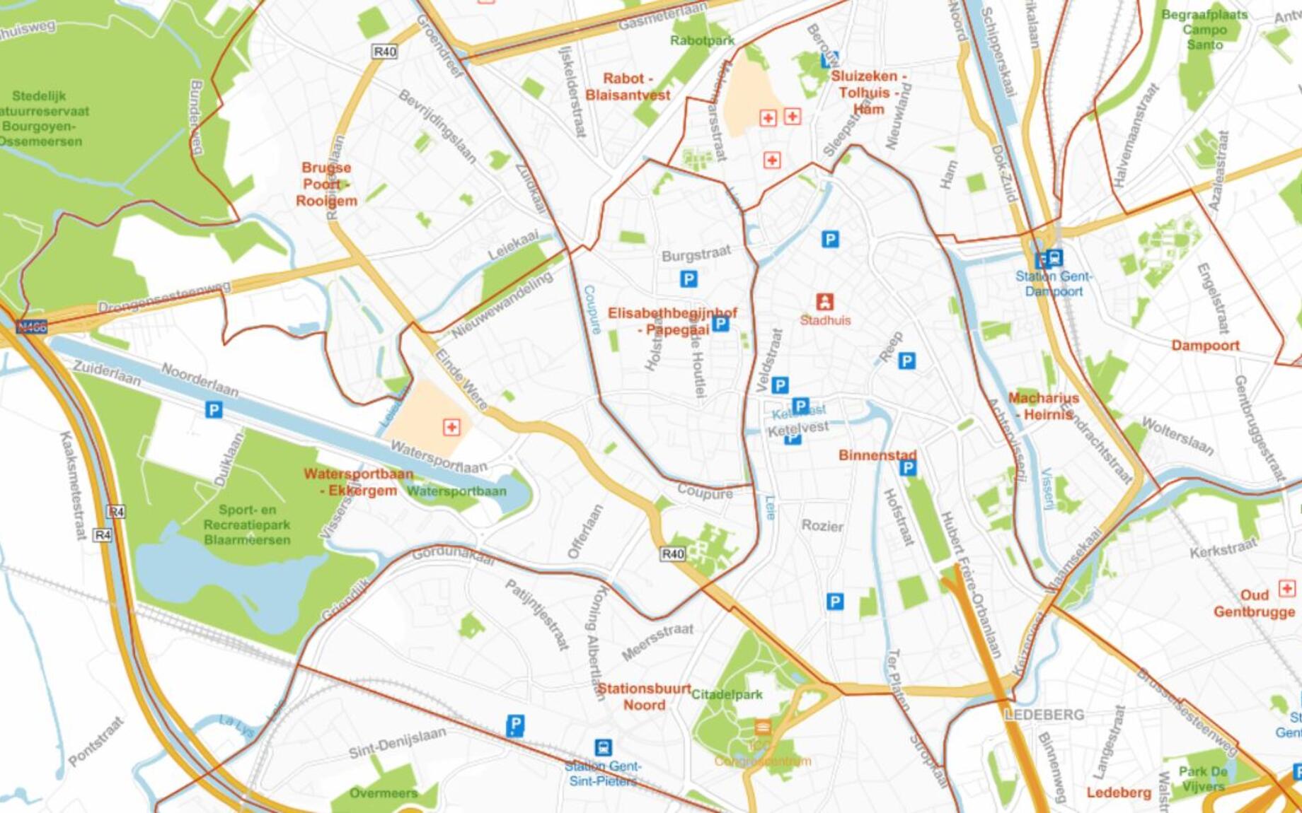 kaart Gent