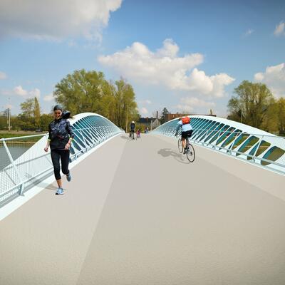 Toekomstbeeld brug Watersportbaan