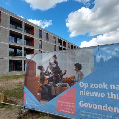 Budgethuurwoningen in aanbouw voor het project Kaai 24