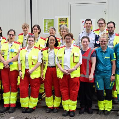 Het team van de EHBO-post aan de Belfortstraat