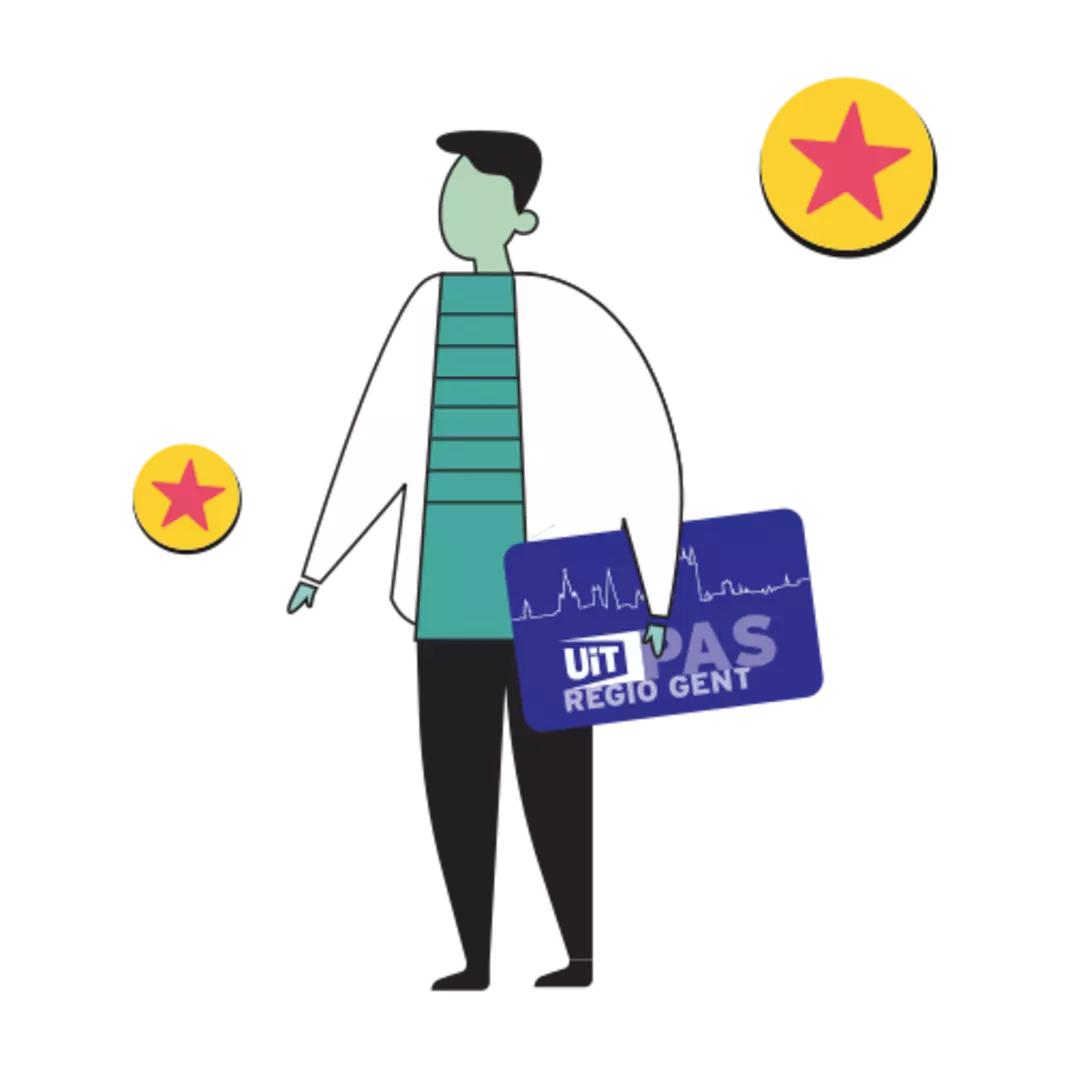 UiTPAS man met UiTPAS en ster - visual