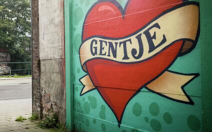 Graffititekening 'Gentje' met hart