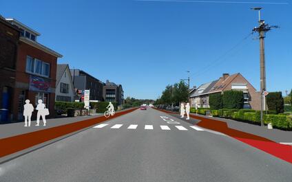 Project Evergemsesteenweg- toekomstbeeld kruispunt Spesbroekstraat
