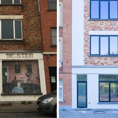 Een woning in de Jan Delvinlaan voor en na de renovatie