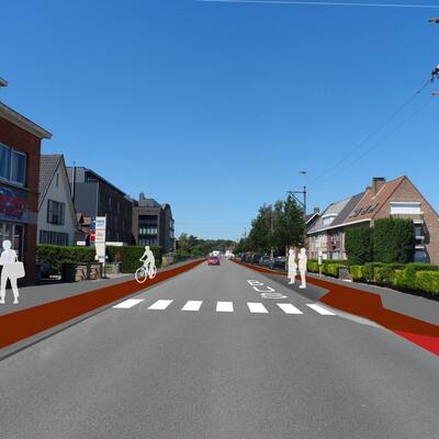 Project Evergemsesteenweg- toekomstbeeld kruispunt Spesbroekstraat