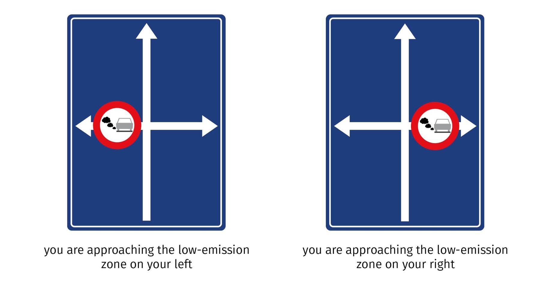 LEZ signs before entering